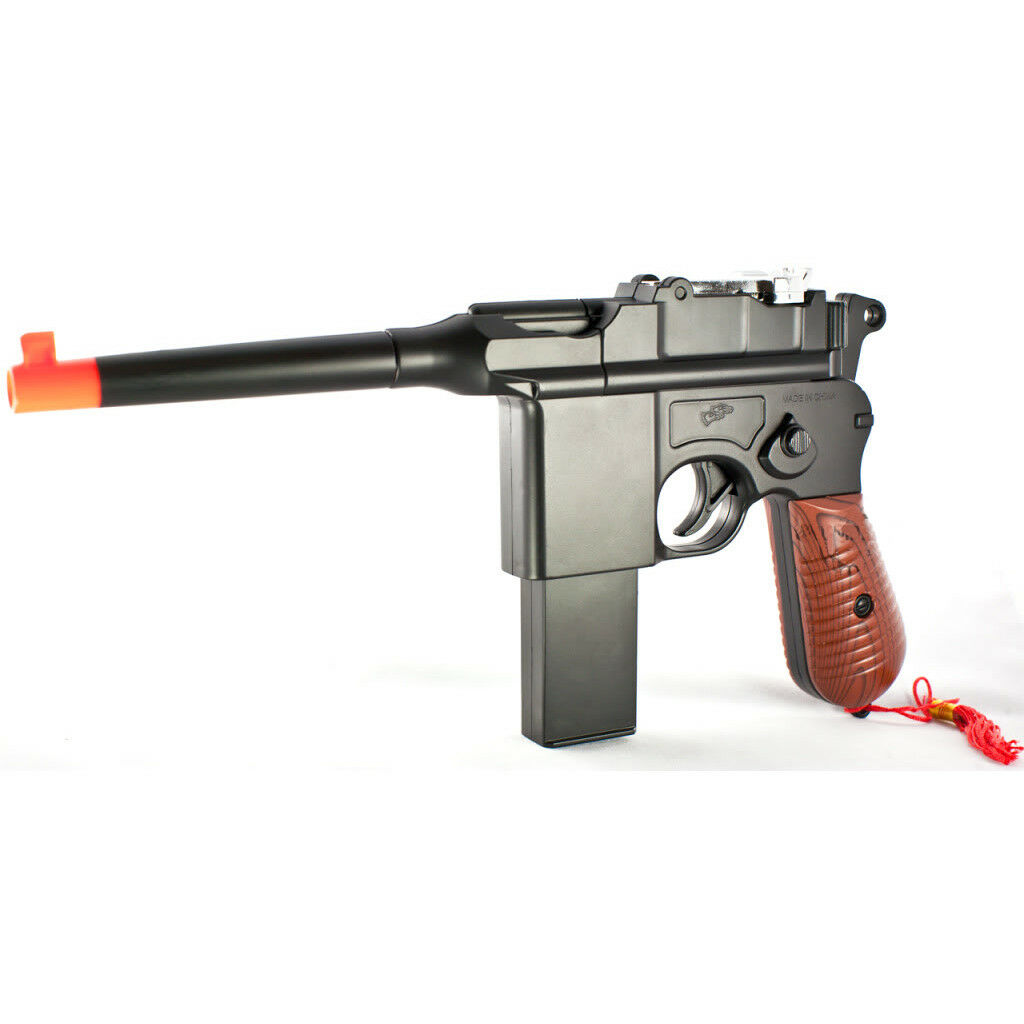 New Ww2 Mauser Broomhandle C96 German Airsoft Spring Hand Gun Pistol W/ 6mm Bb